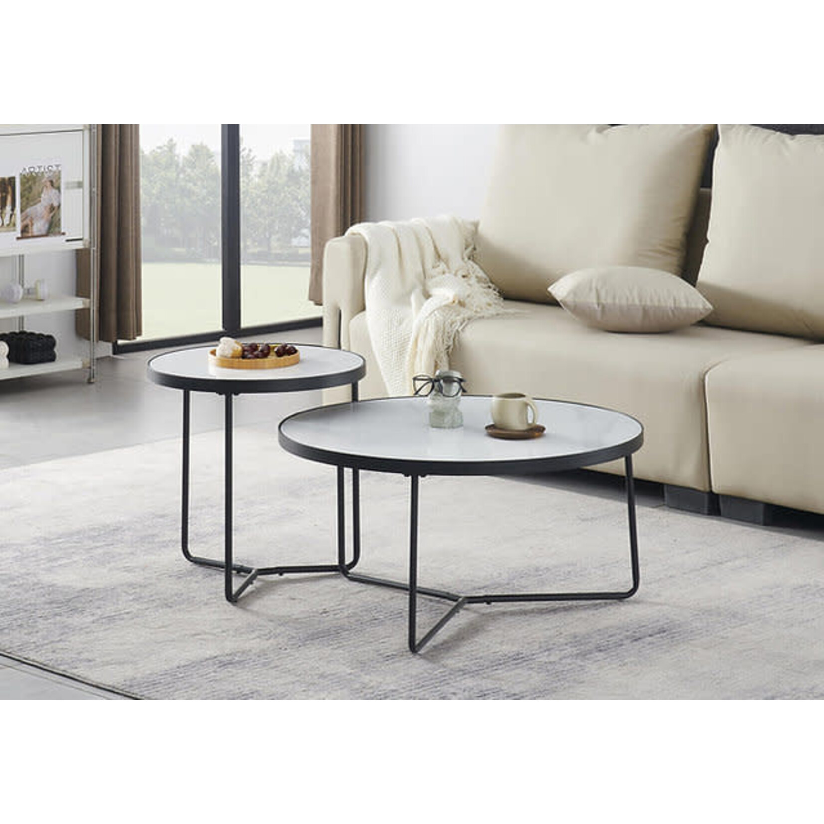 2Pc Coffee Set (Snowy White Stone)