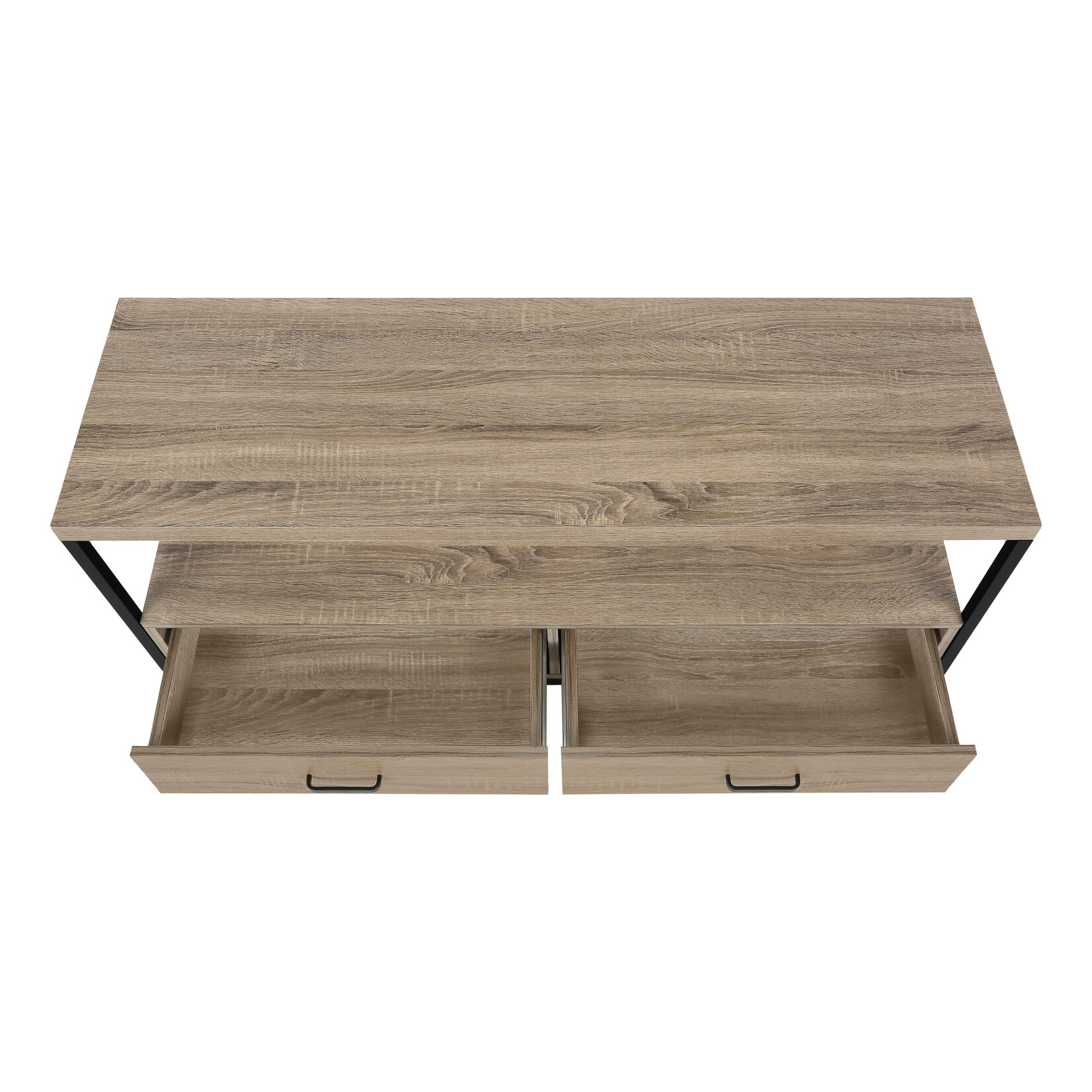 MEUBLE TV - 48"L / TAUPE FONCE / METAL NOIR