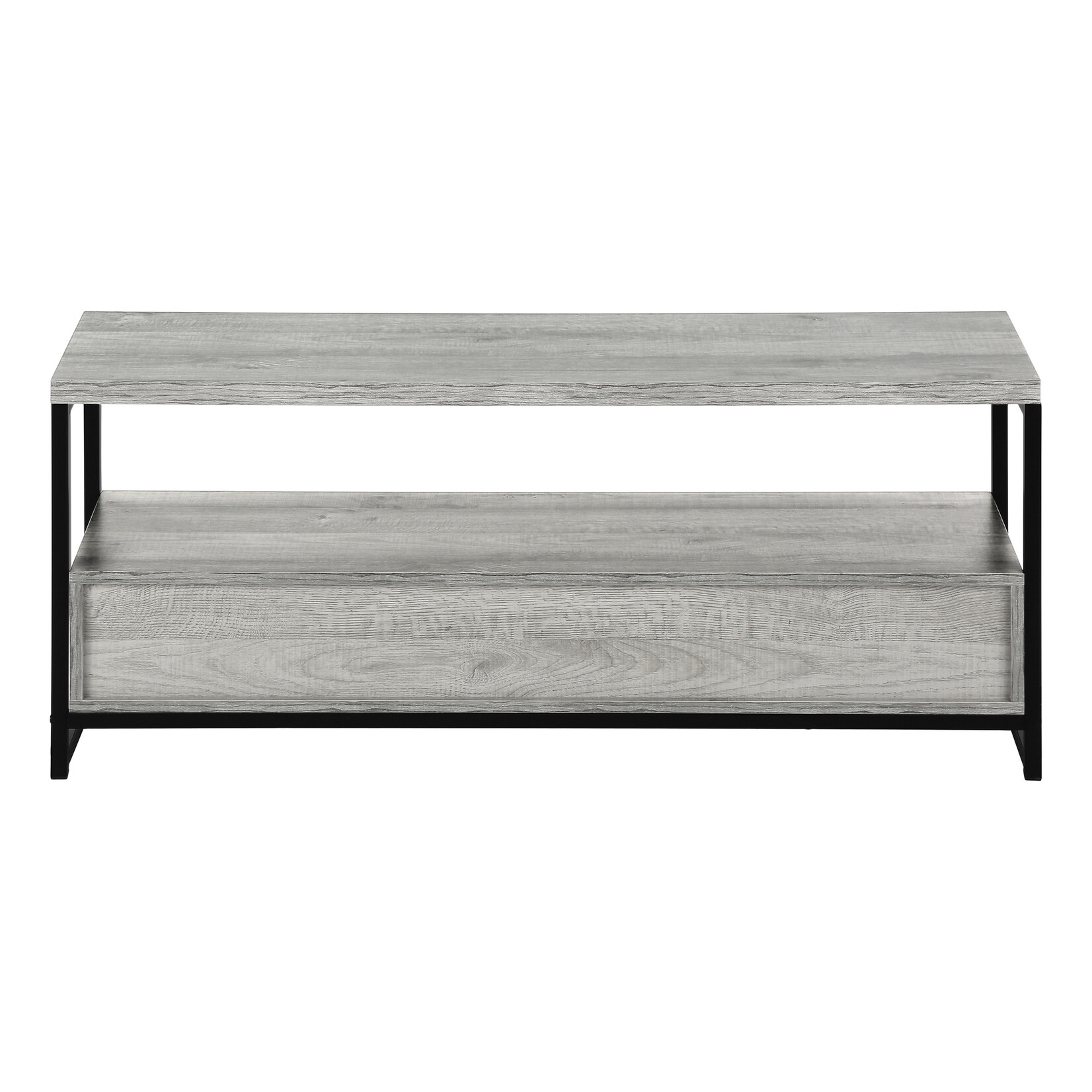 TV STAND 48" Grey with Black Metal Frame