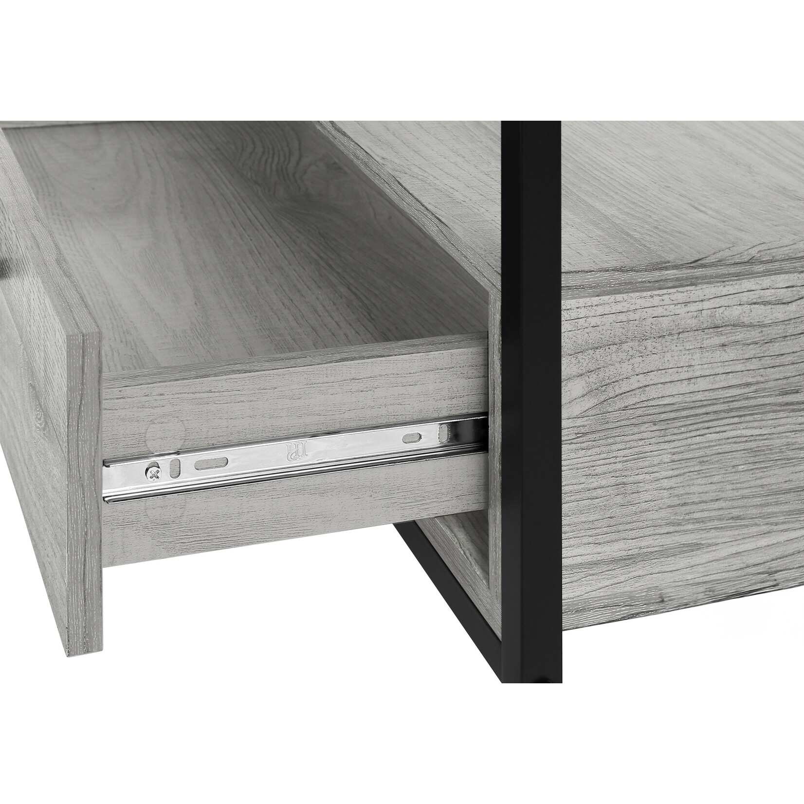 TV STAND 48" Grey with Black Metal Frame