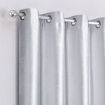 Floral Blackout Grommet Panel, Silver-White