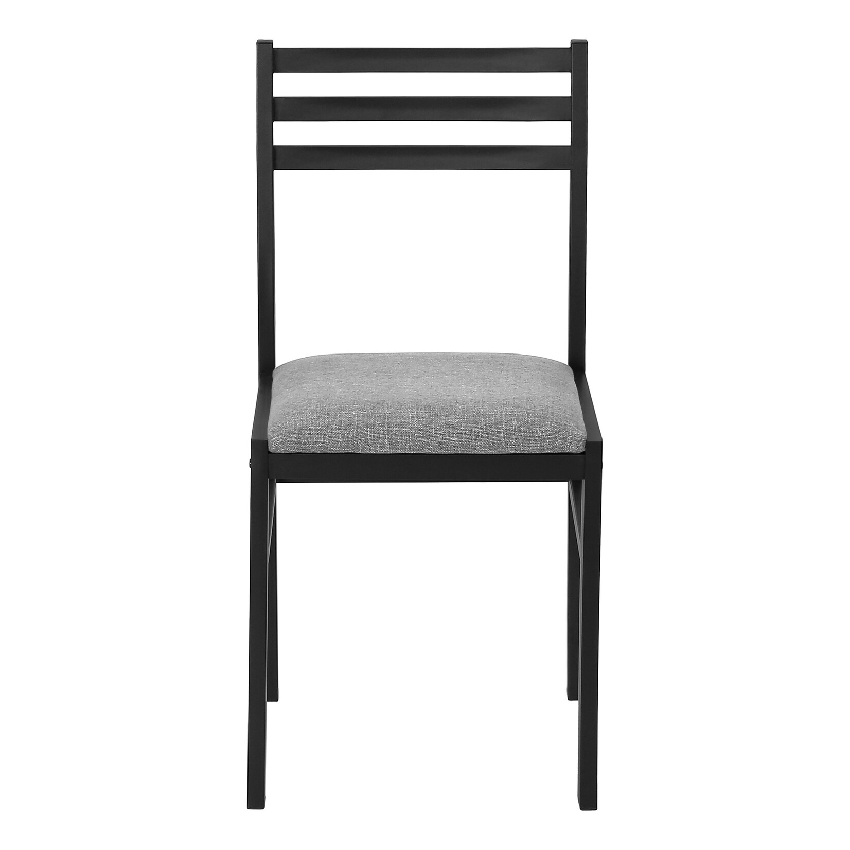 DINING SET - 3PCS SET / GREY TOP / BLACK METAL