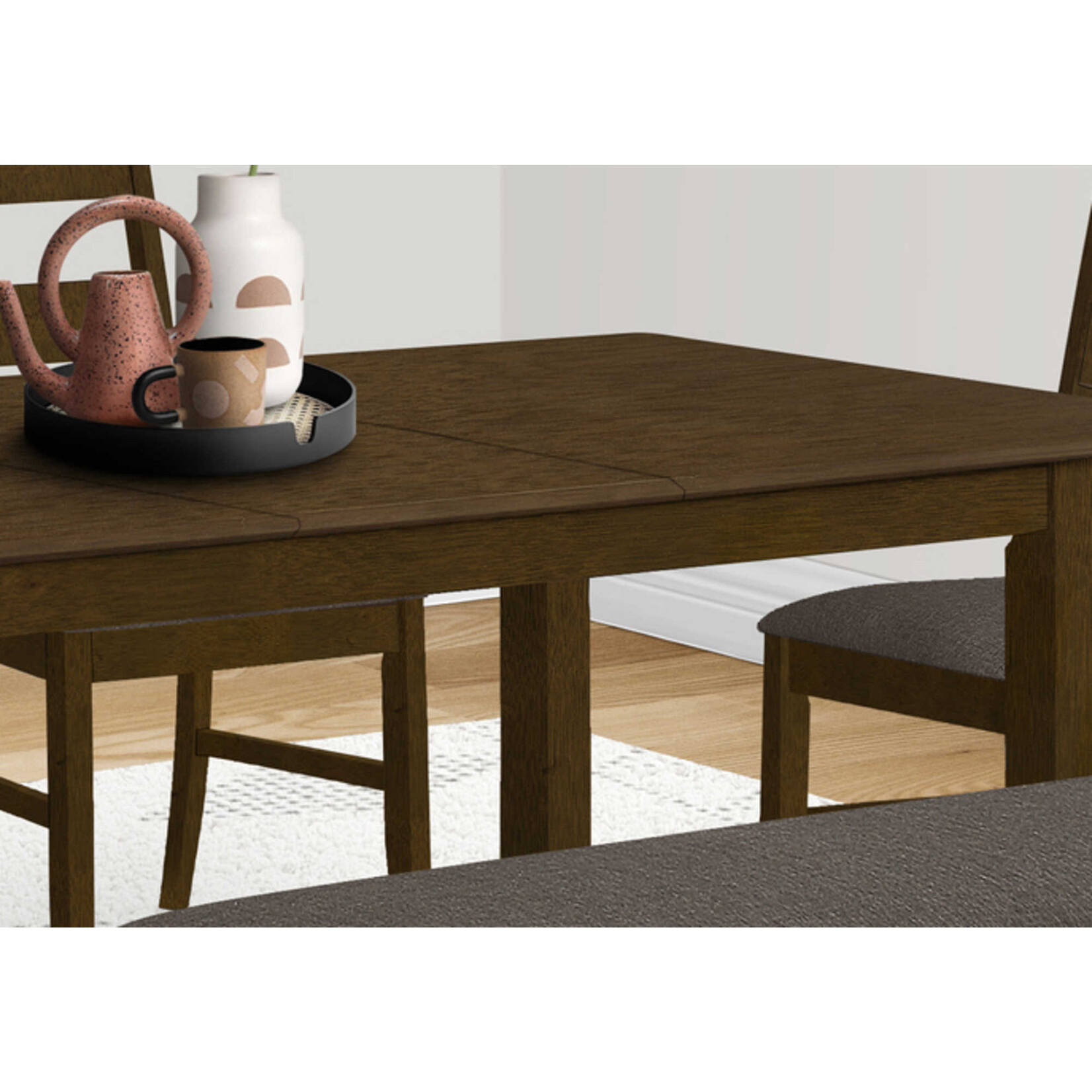 Table à Manger avec Extension, Fini Noyer Brun, 36"x 72"/ 18" Extension
