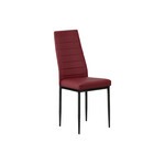 Dining Chair, Metal Frame, Red Leather-Look