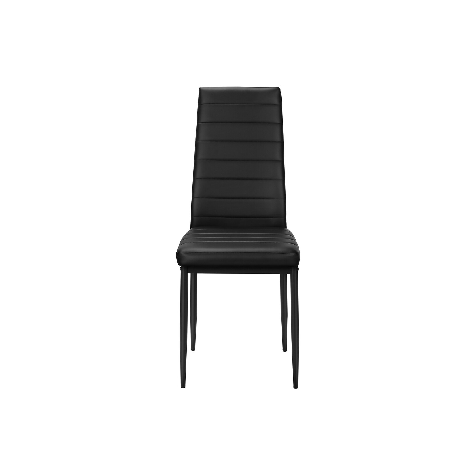 Dining Chair with Metal Frame, Black Leather Look