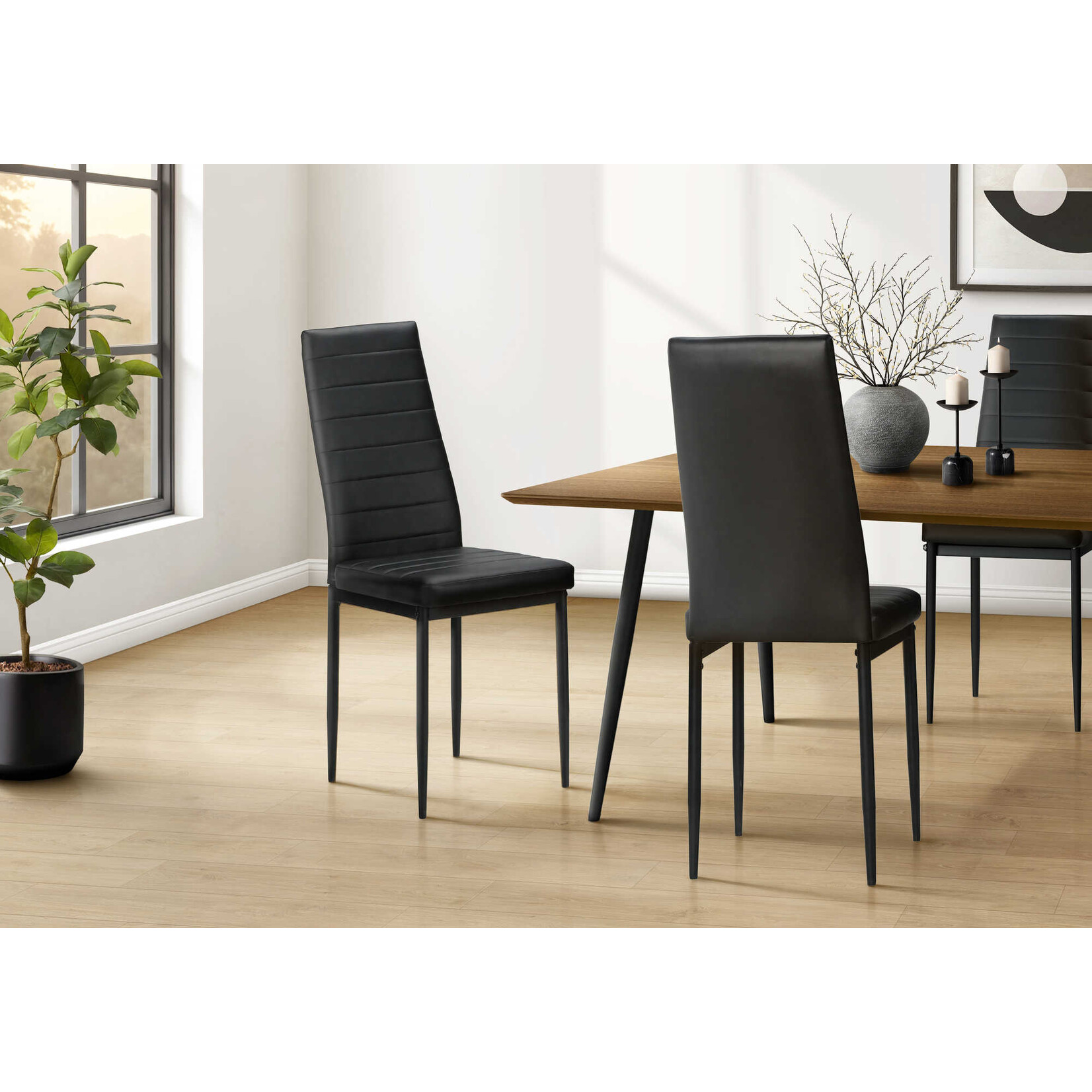 Chaise de Salle à Manger avec Structure en Métal, Similicuir Gris