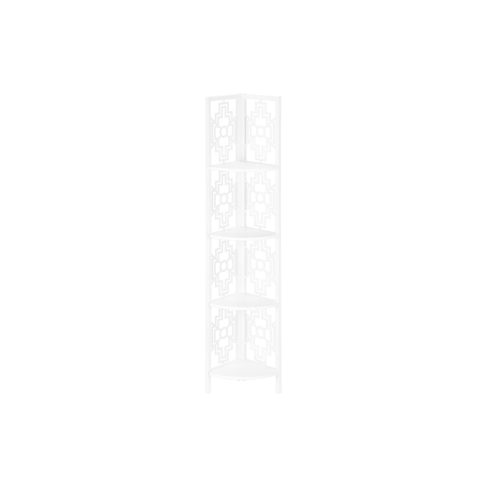 Etagere en Coin, Metal Blanc et Etageres Fini Blanc