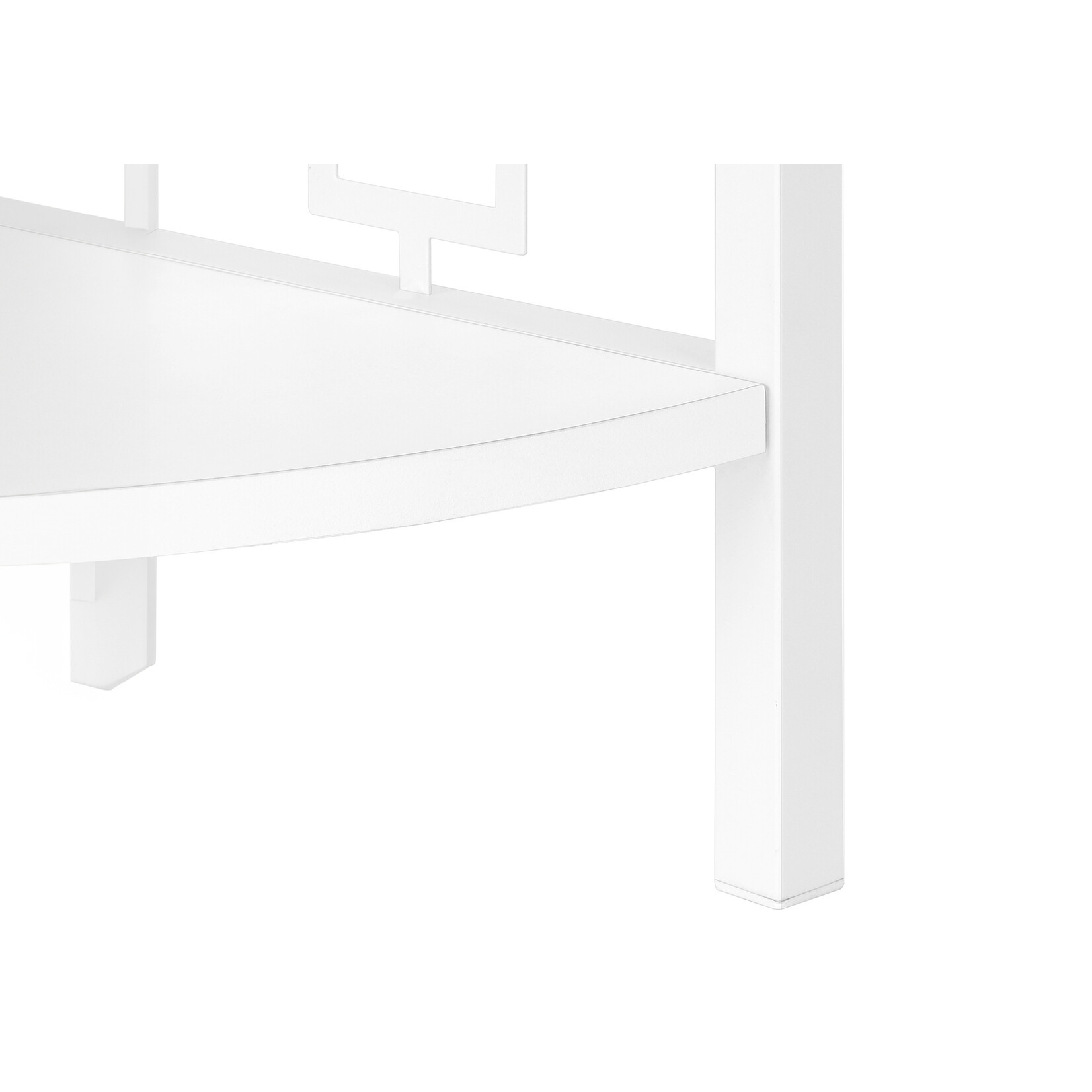 Etagere en Coin, Metal Blanc et Etageres Fini Blanc