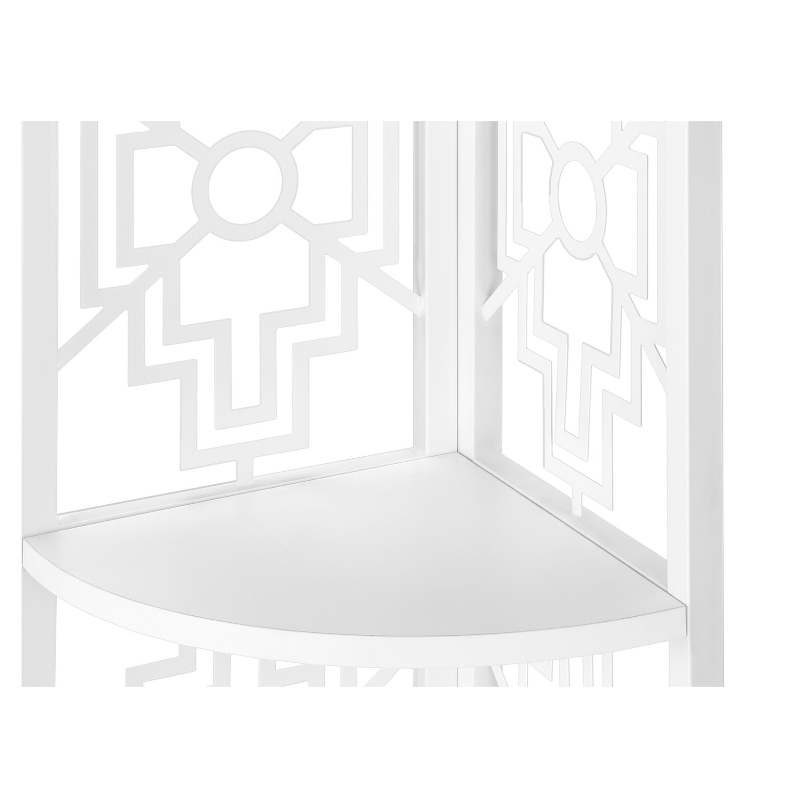 Etagere en Coin, Metal Blanc et Etageres Fini Blanc