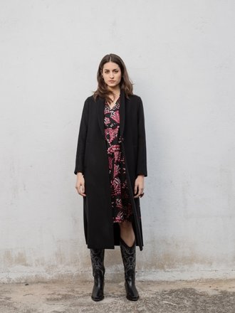 Piu&Piu manteau noir à poitrine unique. Piu&Piu manteau noir à poitrine unique.
