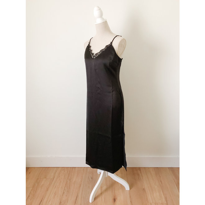 Luxe Black Slip Dress