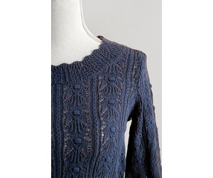 Floral pointelle store pullover sweater