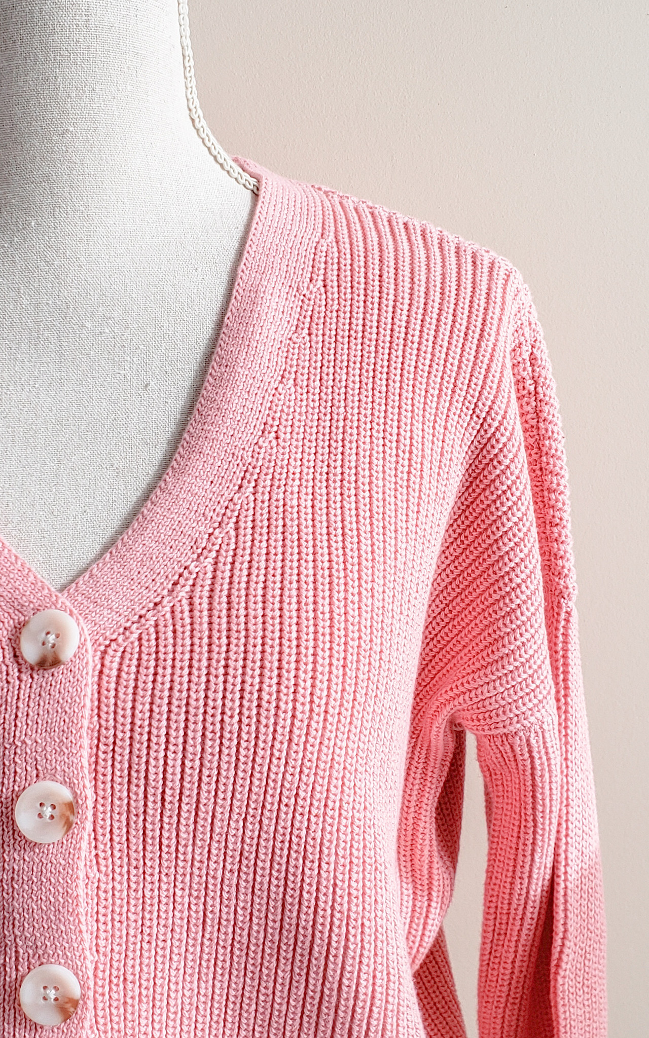 Morgan - Cable Knit Cardigan (Pink)