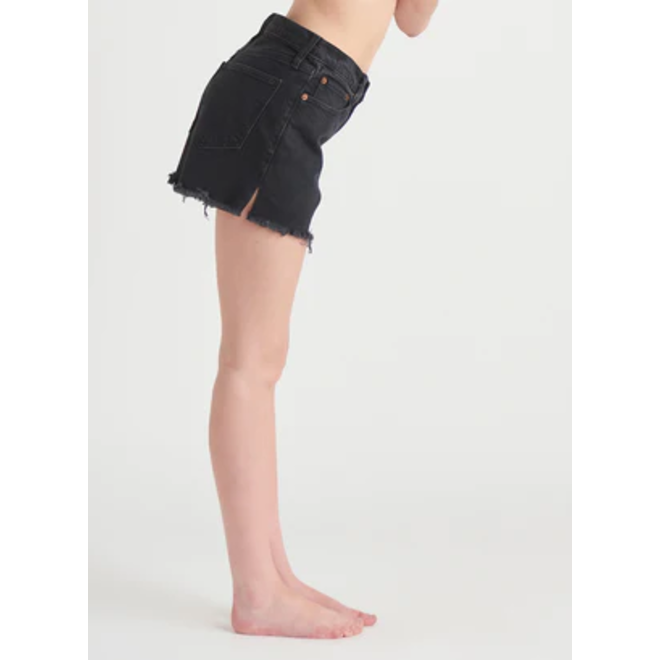 501 Dark Wash High Rise Mid-Thigh Cutoff Shorts