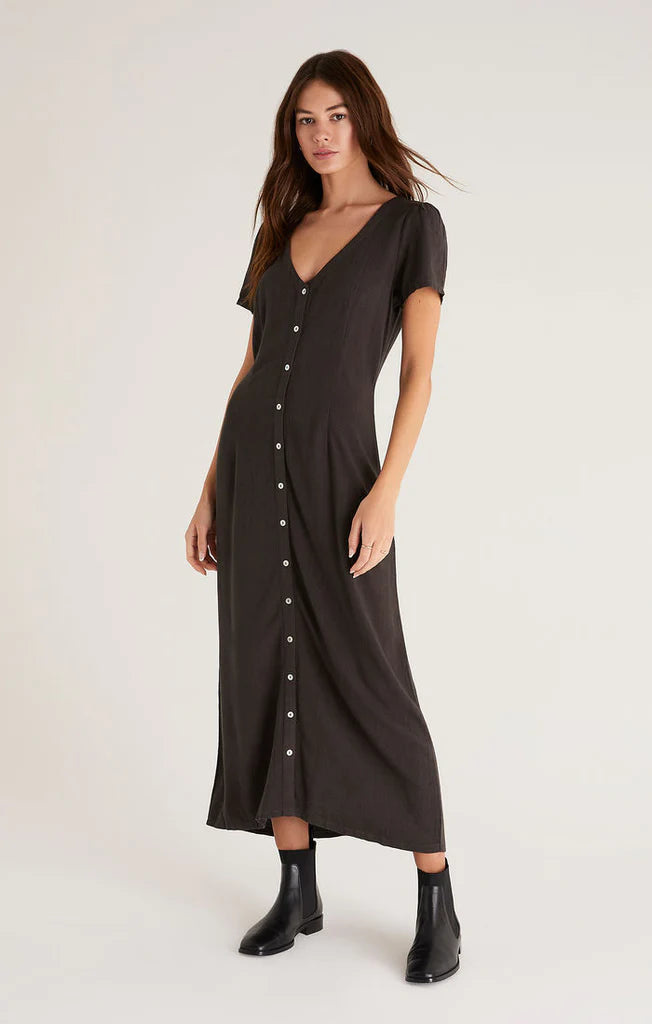 ZD223728 Z Supply S S Button Front Dress The Leather House