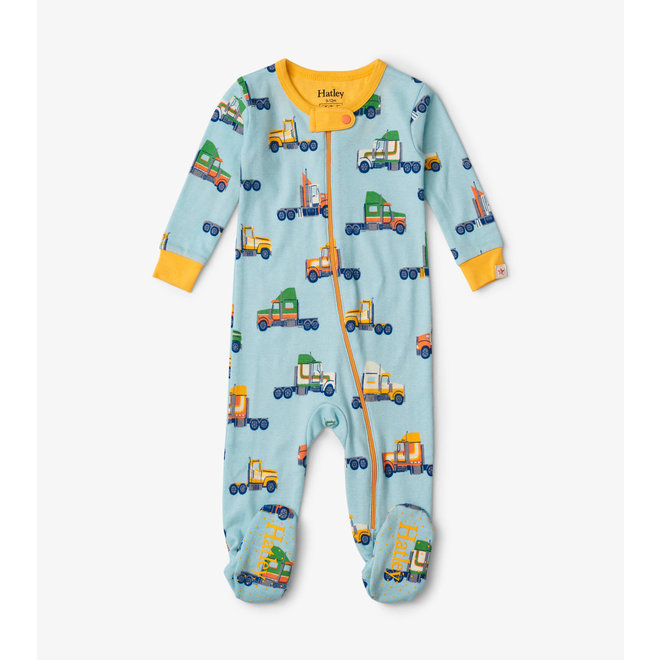 Big Rig Trucks Footed Coverall Sleeper