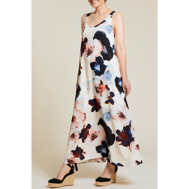 Lined Sleeveless Floral Maxi Dress