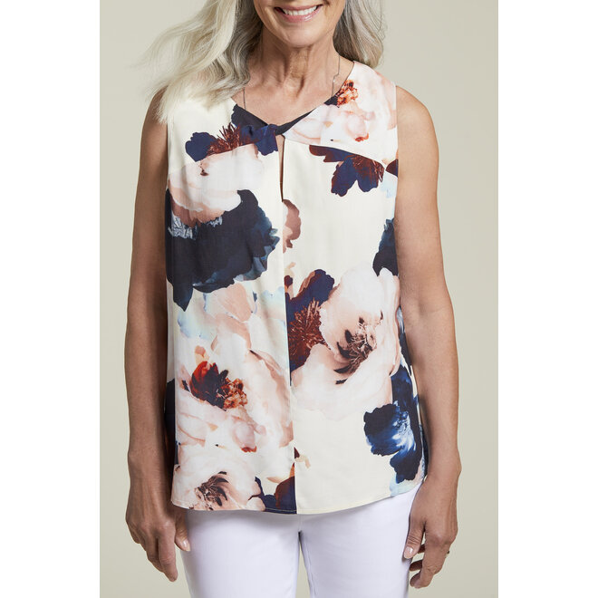 Twisted Front Sleeveless Blouse