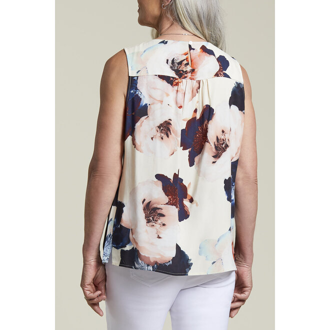 Twisted Front Sleeveless Blouse