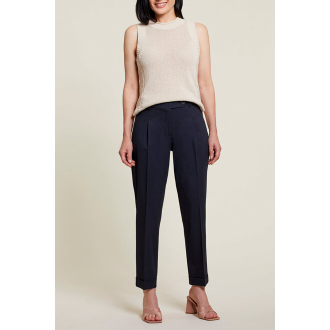 Fly Front Cuffed Ankle Pant