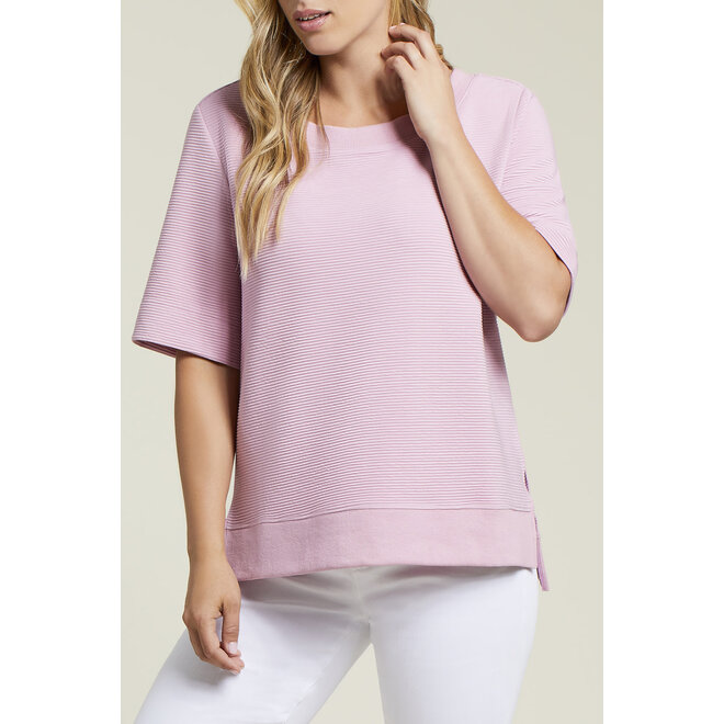 Boat Neck Elbow Sleeve Top