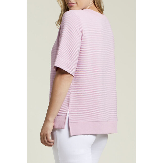 Boat Neck Elbow Sleeve Top