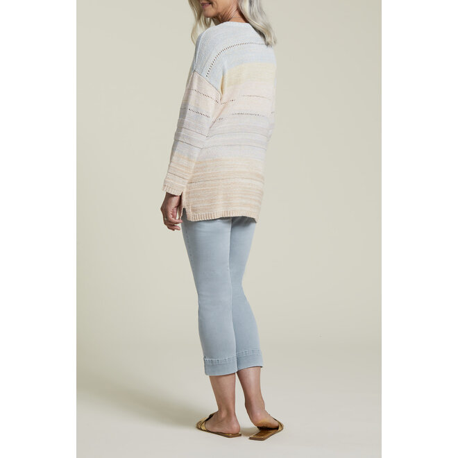 3/4 Sleeve Split Neck Sweater