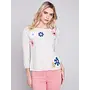 Sweater with Flower Patches