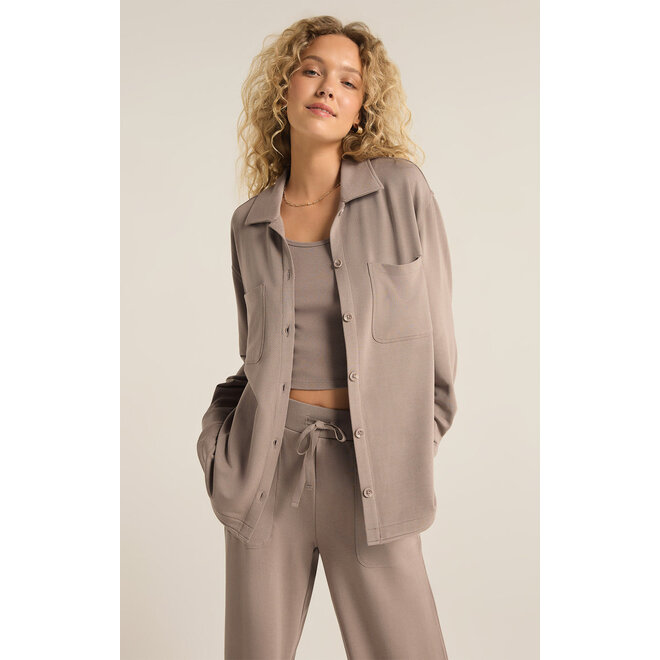 Layover Modal Fleece Button-Up