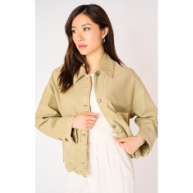 Long Sleeve Eyelet Detail Jacket