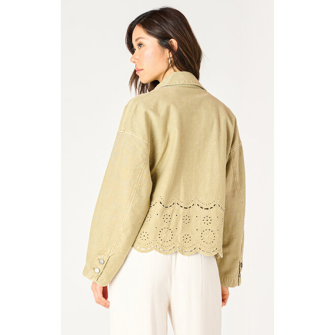 Long Sleeve Eyelet Detail Jacket