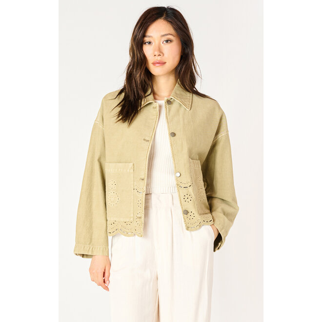 Long Sleeve Eyelet Detail Jacket
