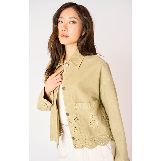 Long Sleeve Eyelet Detail Jacket