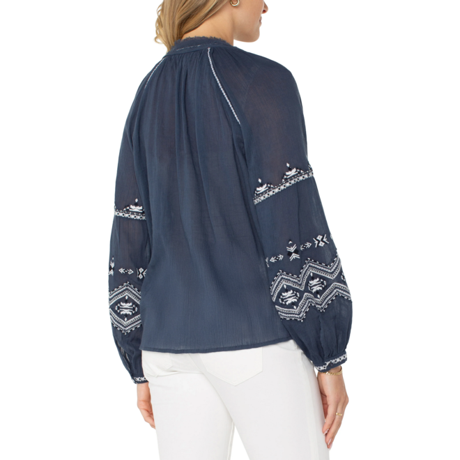 Raglan Blouse with Embroidery