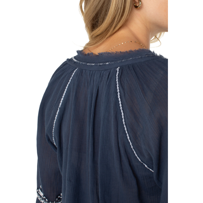 Raglan Blouse with Embroidery