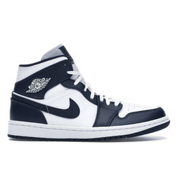 jordan jordan 1 mid white /gold / obsidian