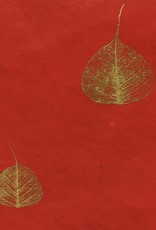 Lokta Bodhi Leaves Red, 20" x 30"
