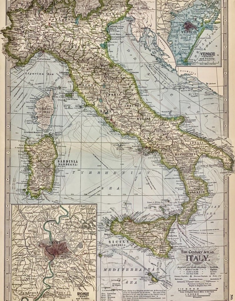 Cavallini Italy Map Poster Print 20 X 28 Cavallini Italy Map Poster Print 20 X 28