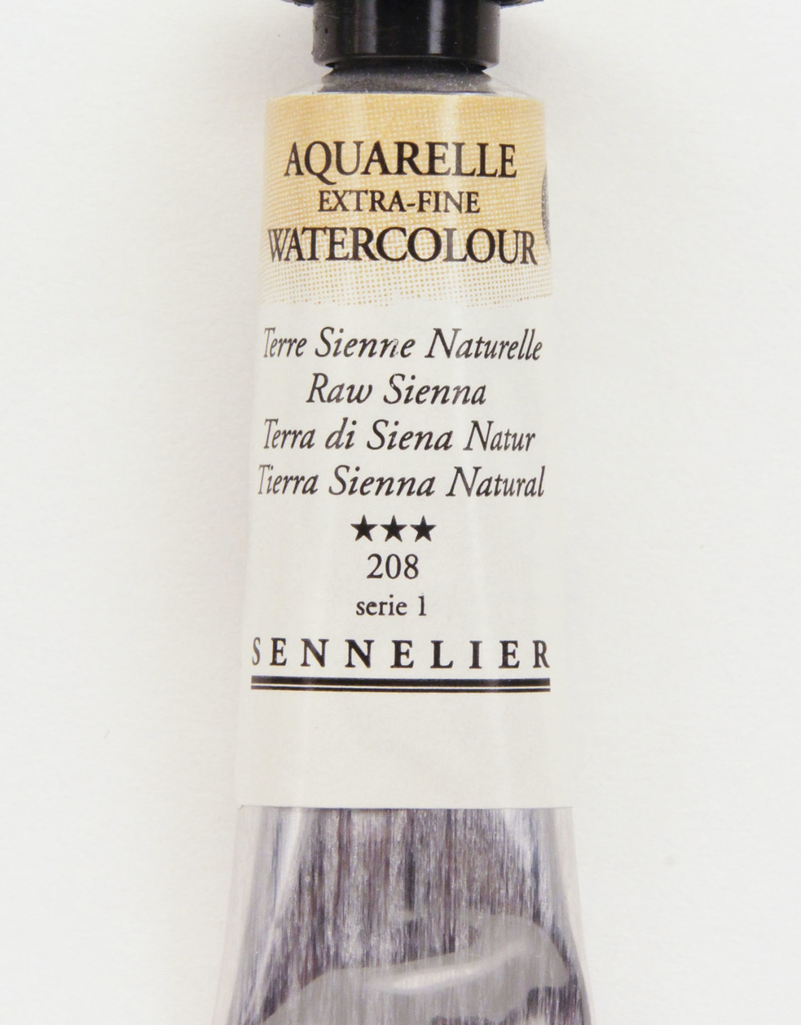 Sennelier, Aquarelle Watercolor Paint, Raw Sienna, 208, 10ml Tube, Series 1