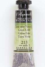 Sennelier, Aquarelle Watercolor Paint, Green Earth, 213,10ml Tube, Series 1