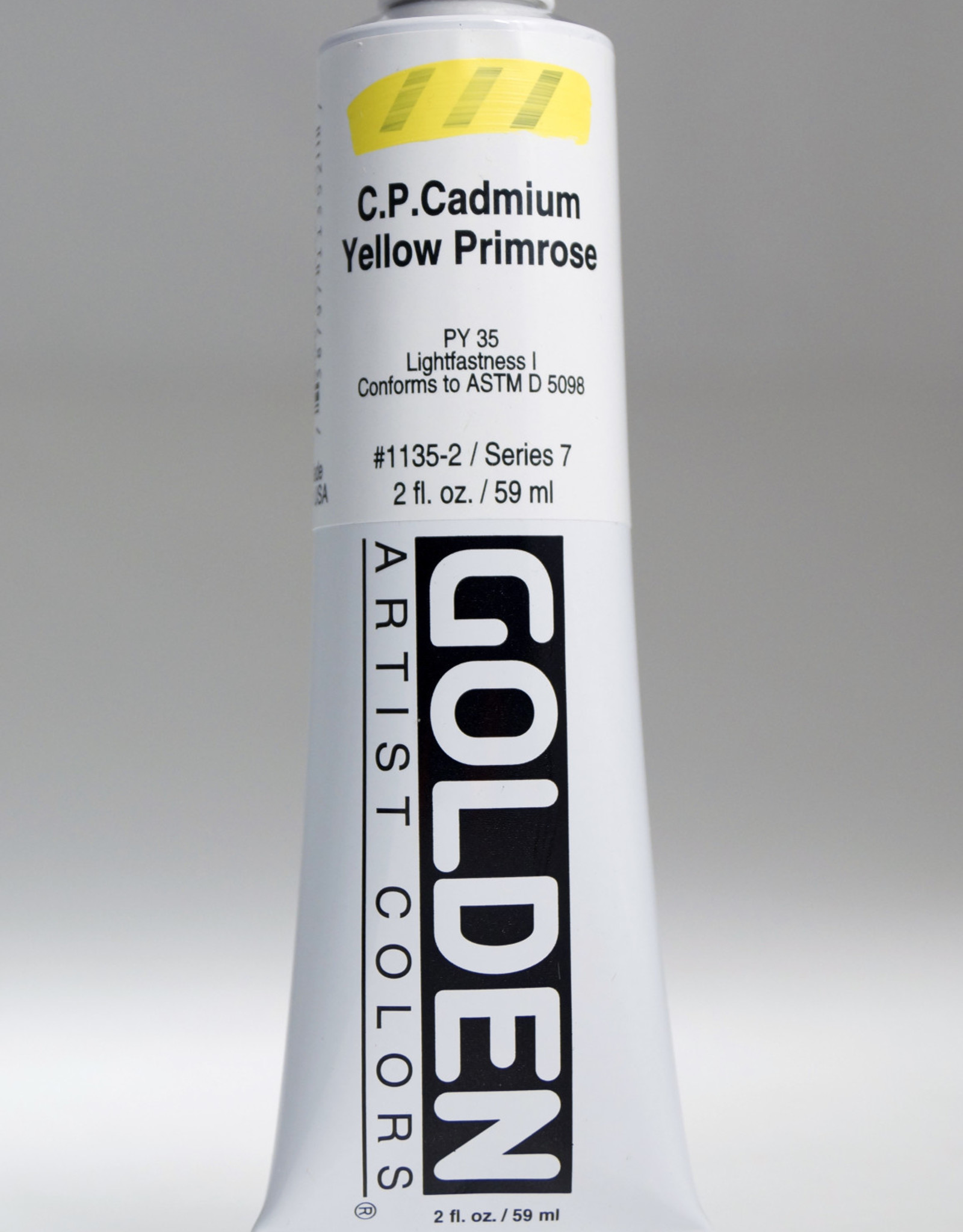 Golden, Heavy Body Acrylic Paint, C.P. Cadmium Yellow Primrose, Series 7, Tube, 2fl.oz.