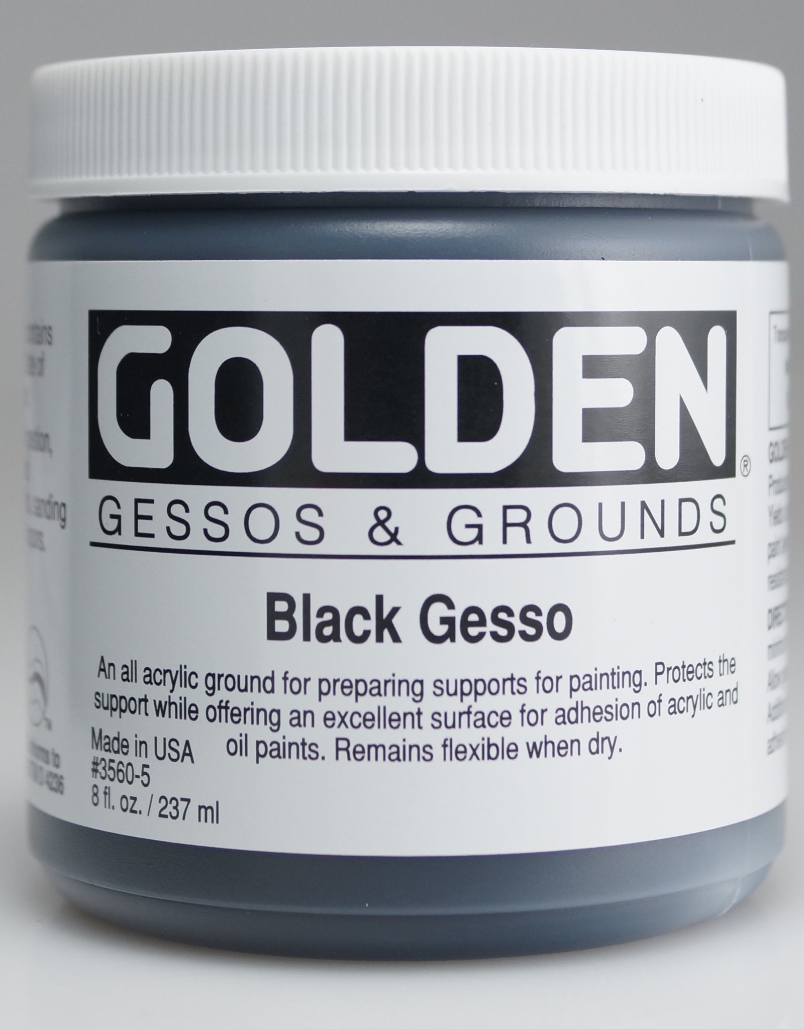 Golden, Black Gesso Ground, 8 Fl Oz. Jar