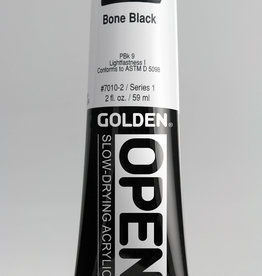 Golden OPEN, Acrylic Paint, Bone Black, Series 1, Tube (2fl.oz.)