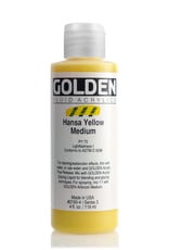 Golden Fluid Acrylic Paint, Hansa Yellow Medium, Series 3, 4fl.oz, Bottle