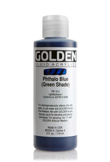 Golden Fluid Acrylic Paint, Phthalo Blue (Green Shade), Series 4, 4fl.oz, Bottle