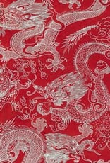 Dragon Beasts, White on Red, 20" x 30"