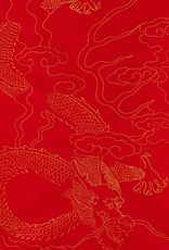 Chinese Golden Dragon Red, Sumi, 27" x 54"
