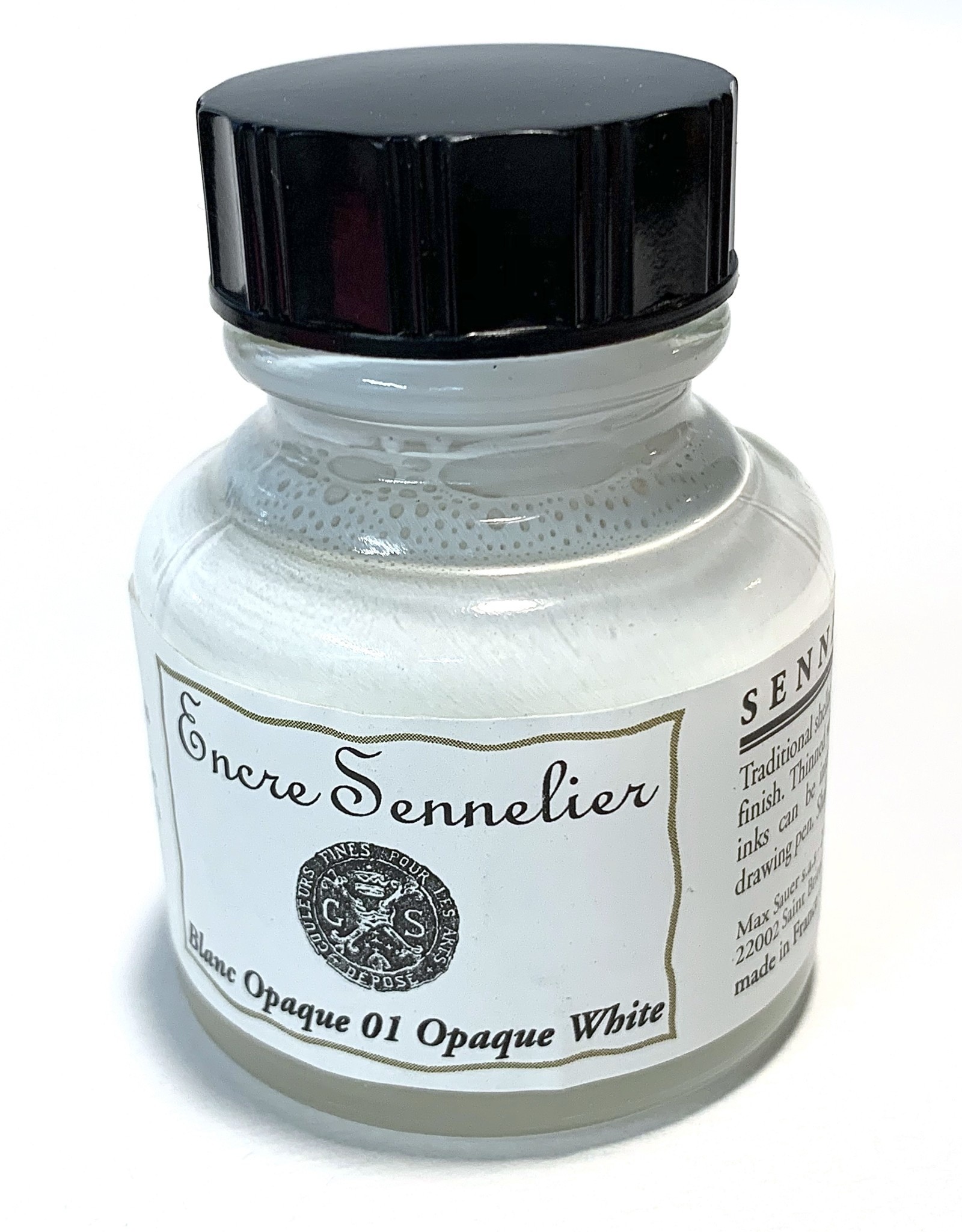 Sennelier Drawing Ink, Opaque White, Shellac Based, 30ml