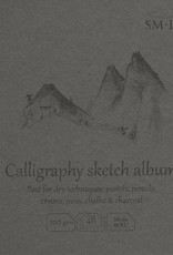 SMLT Layflat Calligraphy Sketch Album, White, 5.5" x 5.5", 100gsm, 48 Sheets