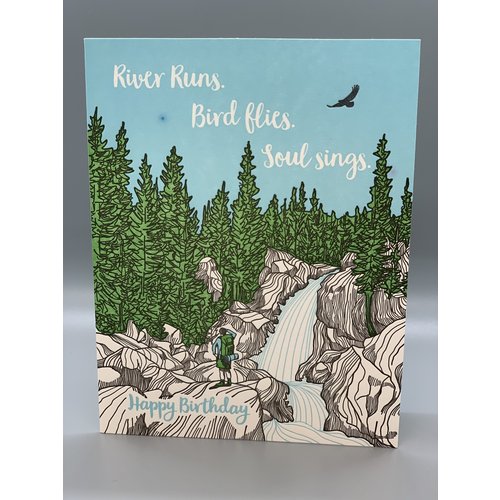 River Runs Bird Flies Birthday Card River Runs Bird Flies Birthday Card
